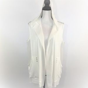 Testimony White Chiffon Chelsea Vest Duster Size S